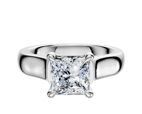 Platinum 4 Prong Basket Cathedral Dome 4.0mm Engagement Ring