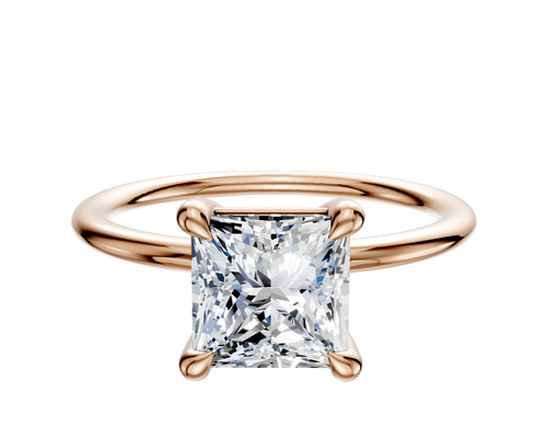 14K Rose Gold 4 Prong Basket Classic Dome 1.5mm Engagement Ring