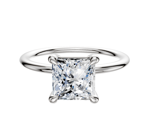 18K White Gold 4 Prong Basket Classic Dome 1.5mm Engagement Ring