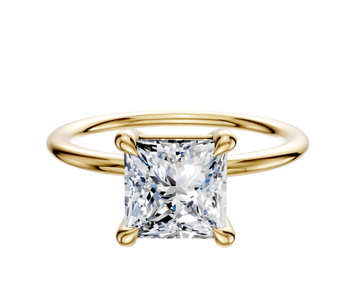 18K Yellow Gold 4 Prong Basket Classic Dome 1.5mm Engagement Ring