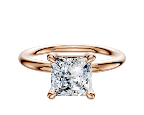14K Rose Gold 4 Prong Basket Classic Dome 2.0mm Engagement Ring