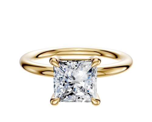 18K Yellow Gold 4 Prong Basket Classic Dome 2.0mm Engagement Ring