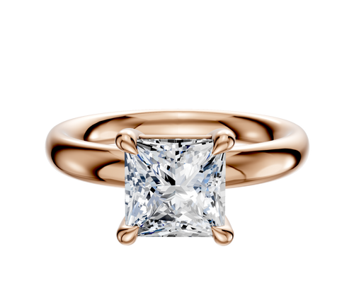 18K Rose Gold 4 Prong Basket Classic Dome 3.0mm Engagement Ring