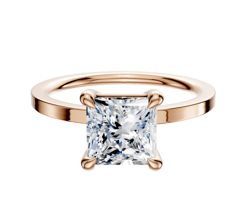 14K Rose Gold 4 Prong Basket Classic Flat 1.5mm Engagement Ring