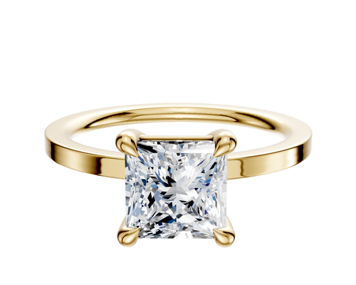 14K Yellow Gold 4 Prong Basket Classic Flat 1.5mm Engagement Ring