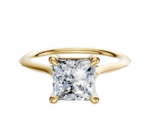 14K Yellow Gold 4 Prong Basket Cathedral Knife Edge 1.5mm Engagement Ring