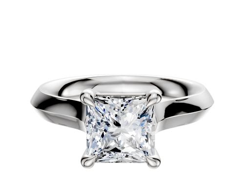 Platinum 4 Prong Basket Cathedral Knife Edge 3.0mm Engagement Ring