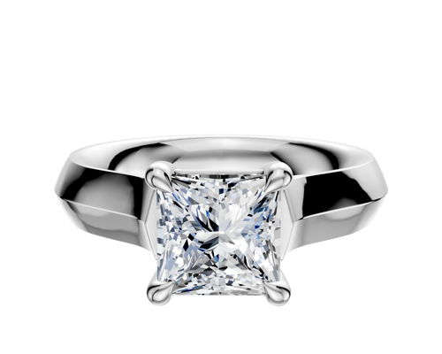 Platinum 4 Prong Basket Cathedral Knife Edge 4.0mm Engagement Ring