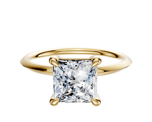 18K Yellow Gold 4 Prong Basket Classic Knife Edge 1.5mm Engagement Ring