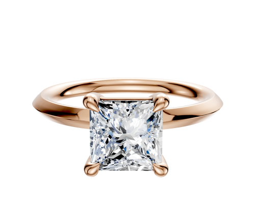 18K Rose Gold 4 Prong Basket Classic Knife Edge 2.0mm Engagement Ring