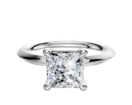 Platinum 4 Prong Basket Classic Knife Edge 2.0mm Engagement Ring