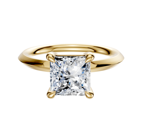 14K Yellow Gold 4 Prong Basket Classic Knife Edge 2.0mm Engagement Ring