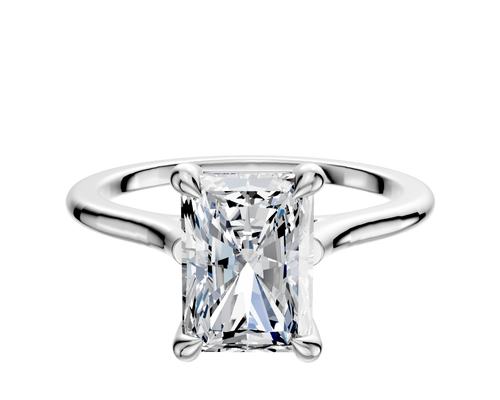 14K White Gold 4 Prong Basket Cathedral Dome 1.5mm Engagement Ring