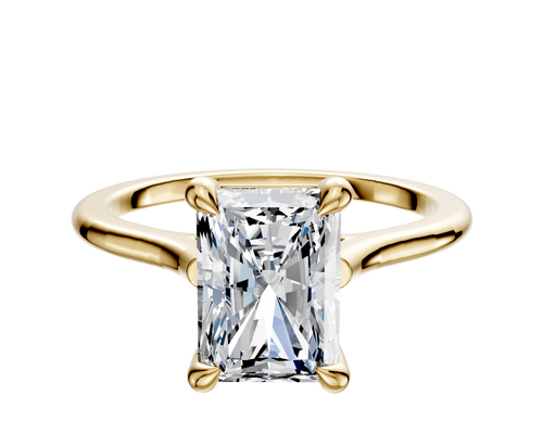 14K Yellow Gold 4 Prong Basket Cathedral Dome 1.5mm Engagement Ring