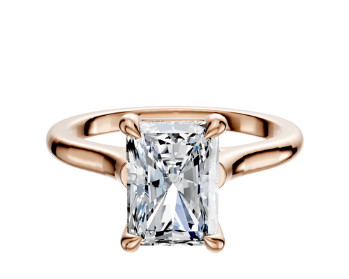 14K Rose Gold 4 Prong Basket Cathedral Dome 2.0mm Engagement Ring