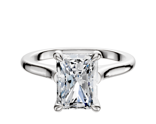 14K White Gold 4 Prong Basket Cathedral Dome 2.0mm Engagement Ring