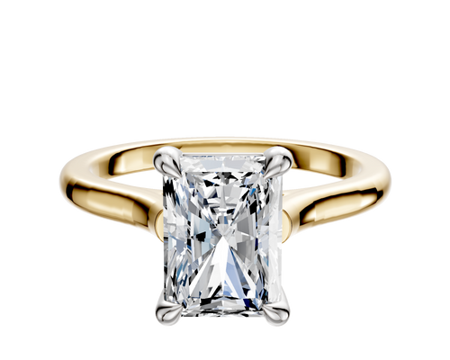 14K Two Tone 4 Prong Basket Cathedral Dome 2.0mm Engagement Ring