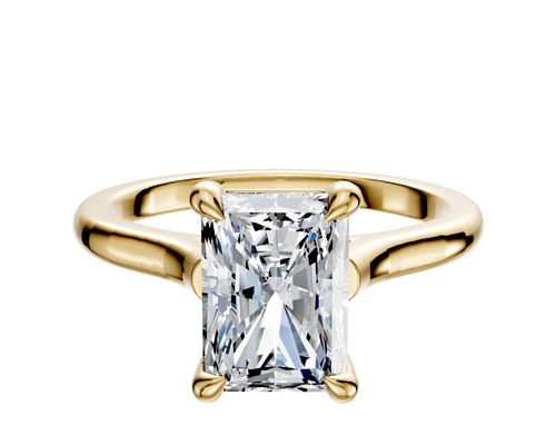 14K Yellow Gold 4 Prong Basket Cathedral Dome 2.0mm Engagement Ring