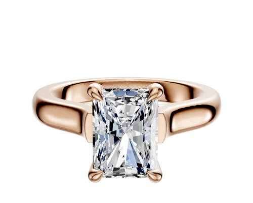 14K Rose Gold 4 Prong Basket Cathedral Dome 3.0mm Engagement Ring