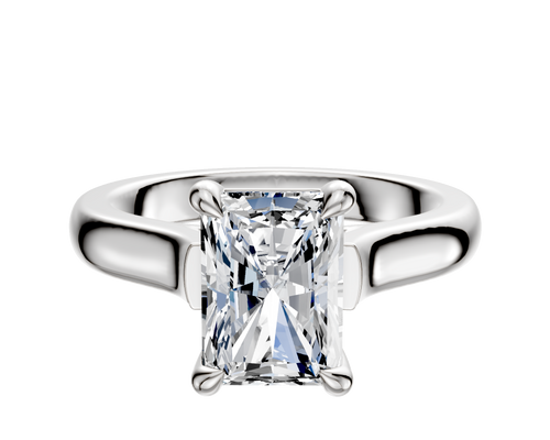 14K White Gold 4 Prong Basket Cathedral Dome 3.0mm Engagement Ring