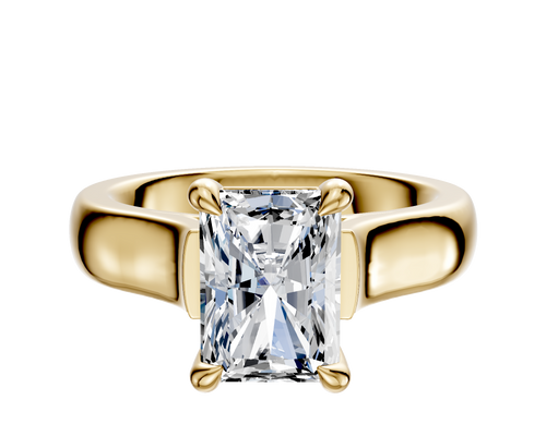 18K Yellow Gold 4 Prong Basket Cathedral Dome 4.0mm Engagement Ring