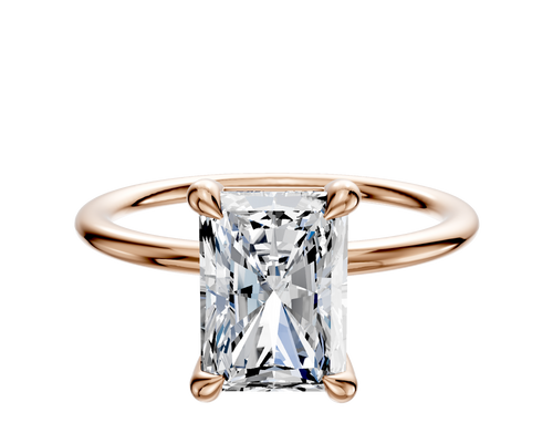 18K Rose Gold 4 Prong Basket Classic Dome 1.5mm Engagement Ring