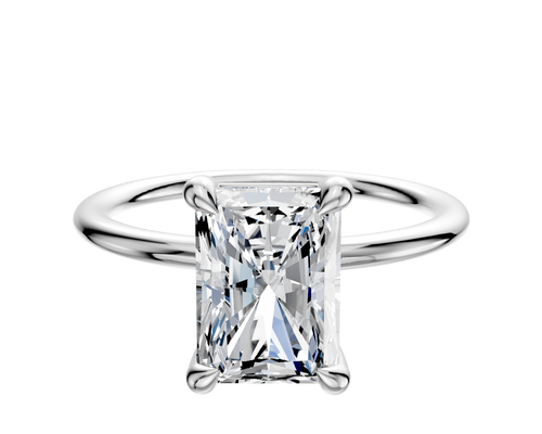 18K White Gold 4 Prong Basket Classic Dome 1.5mm Engagement Ring