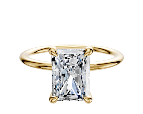 14K Yellow Gold 4 Prong Basket Classic Dome 1.5mm Engagement Ring