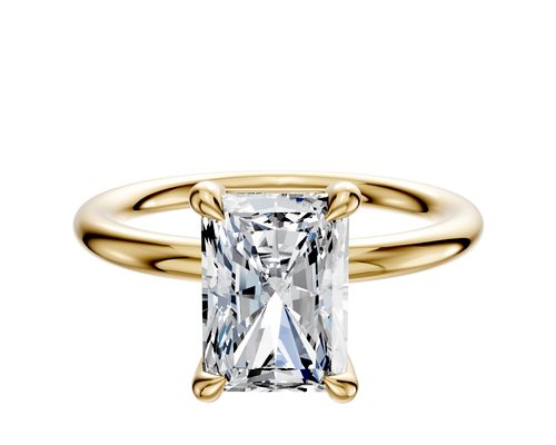 14K Yellow Gold 4 Prong Basket Classic Dome 2.0mm Engagement Ring