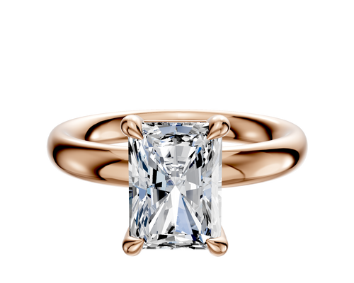 14K Rose Gold 4 Prong Basket Classic Dome 3.0mm Engagement Ring