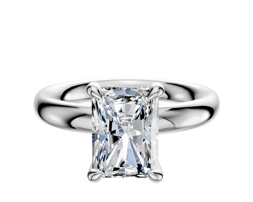 18K White Gold 4 Prong Basket Classic Dome 3.0mm Engagement Ring