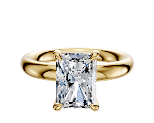 18K Yellow Gold 4 Prong Basket Classic Dome 3.0mm Engagement Ring