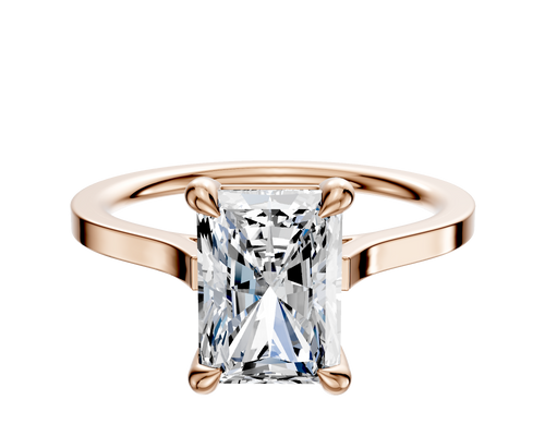 14K Rose Gold 4 Prong Basket Cathedral Flat 1.5mm Engagement Ring