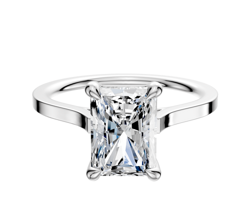 14K White Gold 4 Prong Basket Cathedral Flat 1.5mm Engagement Ring