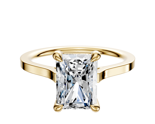 14K Yellow Gold 4 Prong Basket Cathedral Flat 1.5mm Engagement Ring