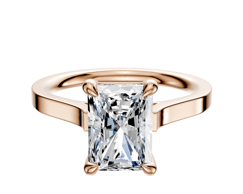 18K Rose Gold 4 Prong Basket Cathedral Flat 2.0mm Engagement Ring