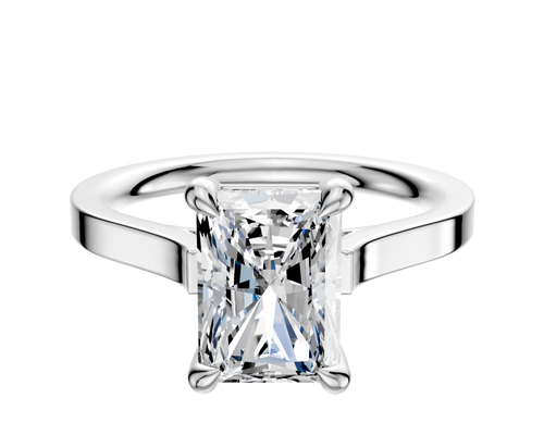 18K White Gold 4 Prong Basket Cathedral Flat 2.0mm Engagement Ring