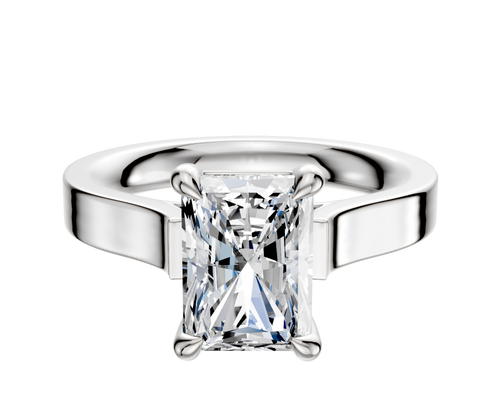 Platinum 4 Prong Basket Cathedral Flat 3.0mm Engagement Ring