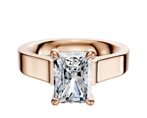 18K Rose Gold 4 Prong Basket Cathedral Flat 4.0mm Engagement Ring