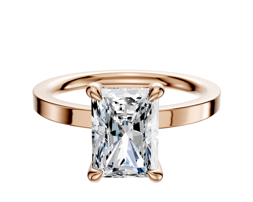 18K Rose Gold 4 Prong Basket Classic Flat 2.0mm Engagement Ring
