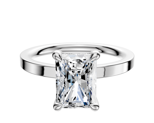 14K White Gold 4 Prong Basket Classic Flat 2.0mm Engagement Ring