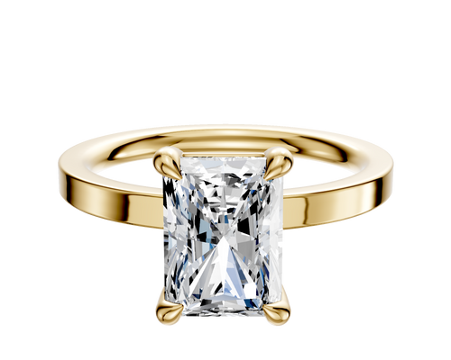 18K Yellow Gold 4 Prong Basket Classic Flat 2.0mm Engagement Ring