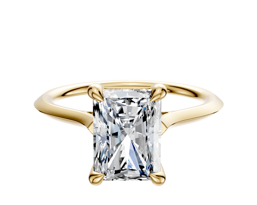 14K Yellow Gold 4 Prong Basket Cathedral Knife Edge 1.5mm Engagement Ring