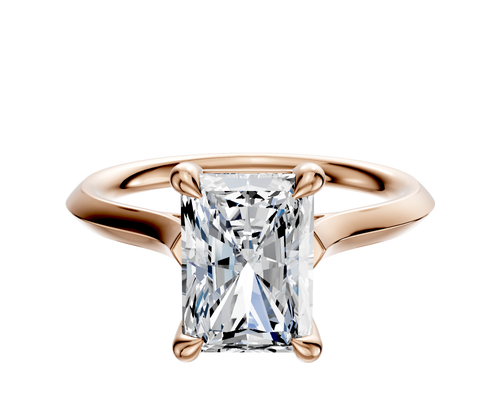 18K Rose Gold 4 Prong Basket Cathedral Knife Edge 2.0mm Engagement Ring