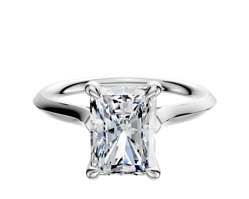 14K White Gold 4 Prong Basket Cathedral Knife Edge 2.0mm Engagement Ring