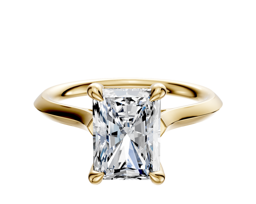 14K Yellow Gold 4 Prong Basket Cathedral Knife Edge 2.0mm Engagement Ring