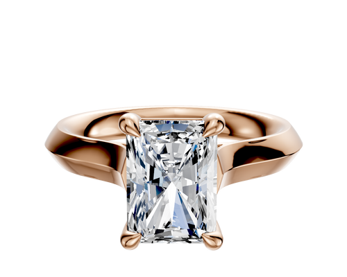 18K Rose Gold 4 Prong Basket Cathedral Knife Edge 3.0mm Engagement Ring
