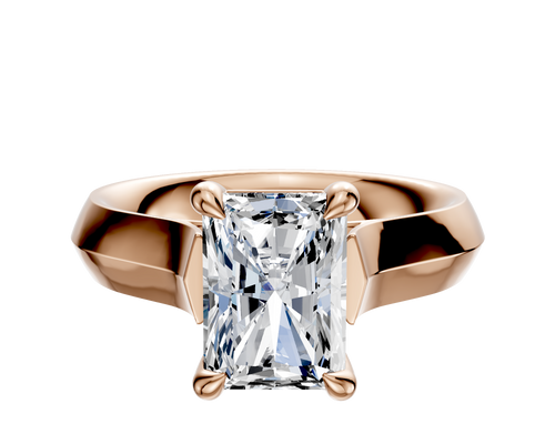 18K Rose Gold 4 Prong Basket Cathedral Knife Edge 4.0mm Engagement Ring