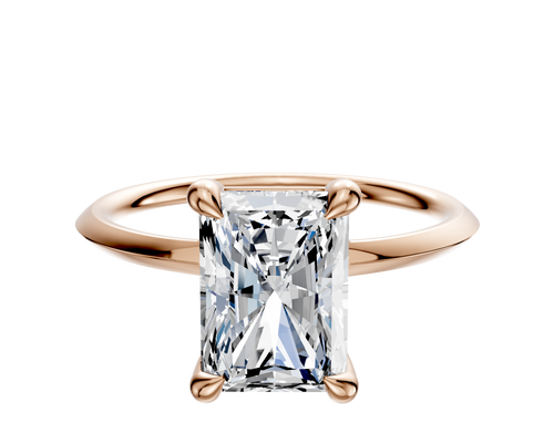 18K Rose Gold 4 Prong Basket Classic Knife Edge 1.5mm Engagement Ring