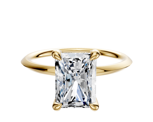 18K Yellow Gold 4 Prong Basket Classic Knife Edge 1.5mm Engagement Ring